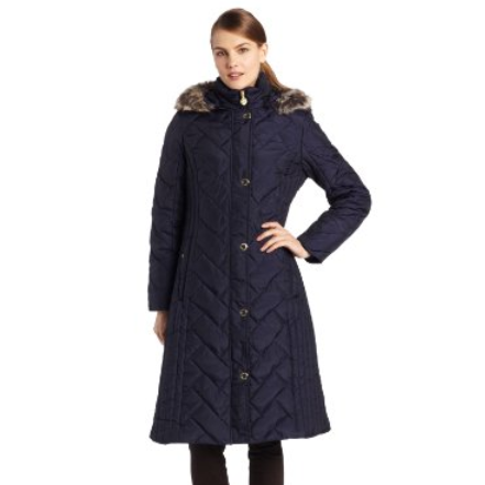 美國高級時裝品牌Anne Klein安妮·克萊因 女士加長款暖絨大衣 特價$135.00