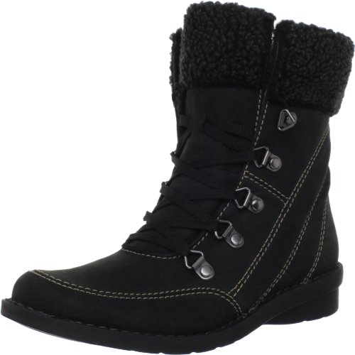 Clarks Women's Nikki Imperial Boot,Black Scrunch Leather,$54.81(61%off) 