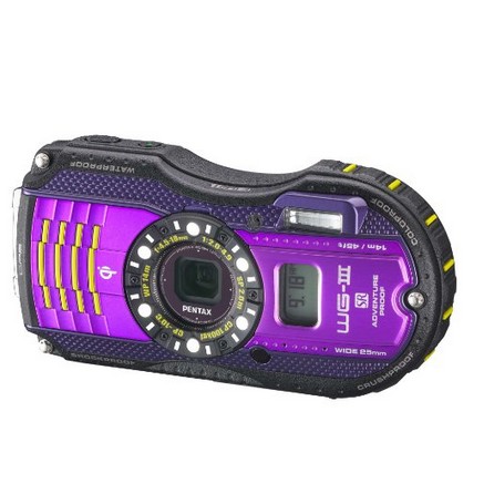 Pentax Optio WG-3 GPS purple 16 MP Waterproof Digital Camera with 3-Inch LCD Screen (Purple)  $205.68 