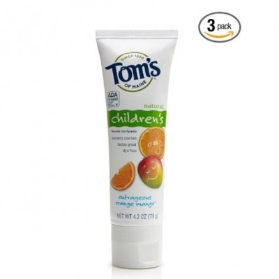 史低價！Tom's of Maine 含氟甜橙芒果味兒童防蛀牙膏，4.2oz/支，共3支，原價$15.19，現僅售$6.58，免運費