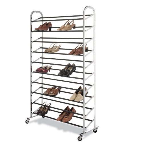 Whitmor 6060-3510 Chrome Supreme 50 Pair Shoe Rack, only, only $24.53