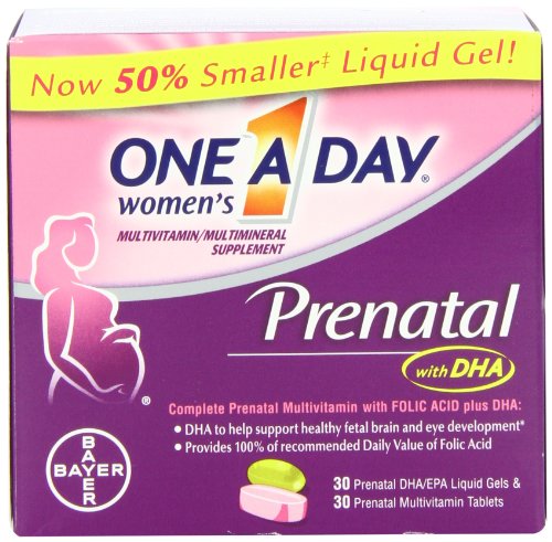 One A Day Women's Prenatal Multivitamins Two Pill Formula, 30+30 Count , only $11.34, free shipping