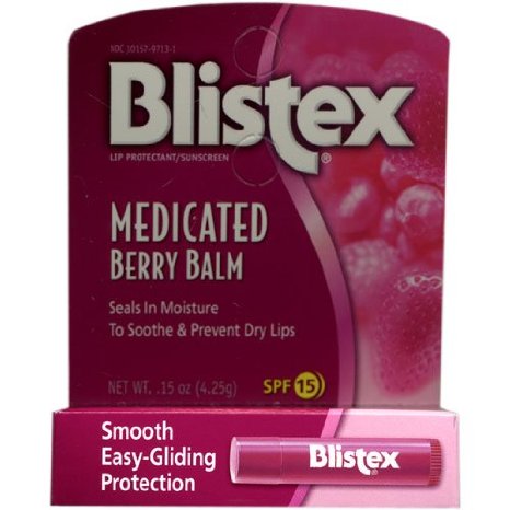 Blistex Medicated Lip Balm, SPF 15, Berry, 15-Ounce Tubes (Pack of 24)  $18.10 