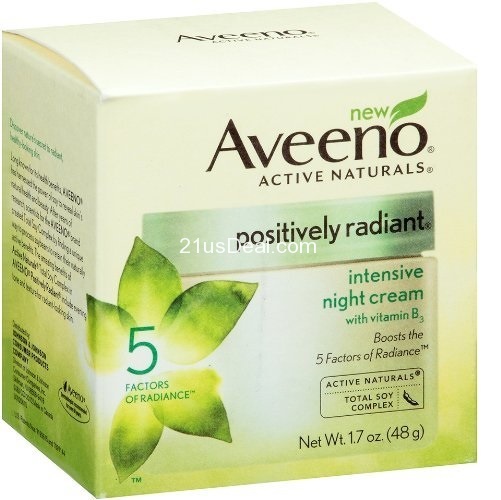 Aveeno Positively Radiant Intensive Night Cream 1.7 oz/48 g, only $11.78