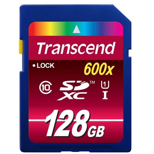 史低價！Transcend 128GB 高速（class 10）SDXC快閃記憶體卡，原價$169.99，現僅售$49.99，免運費