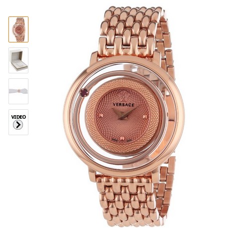 Versace Women's VFH050013 Venus Round Stainless Steel Red Genuine Topaz Quartz Watch  $1,253.06