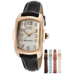 Invicta Women's 13835 Lupah White Mother-Of-Pearl Dial Black Patent Leather Watch $39.99 (94% off)