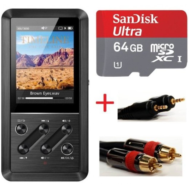 Fiio X3 24Bit/192K Lossless Mastering Quality Music Player w/ Sandisk 64GB External MicroSD Memory & Coaxial Connection Kit $199.99+free shipping