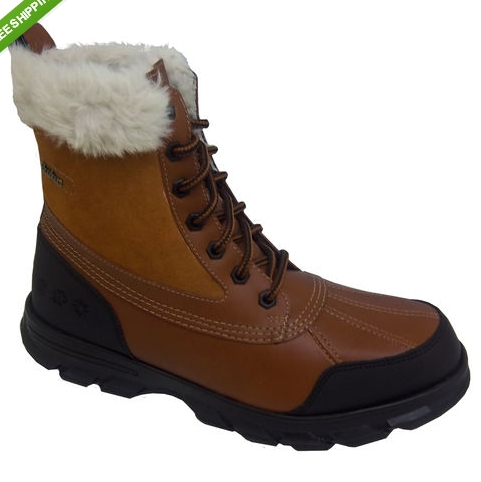 Skechers TRAIL MIX HEAT Womens Brown Tan Leather Comfort Warm Winter Snow Boot $31.99 FREE Shipping