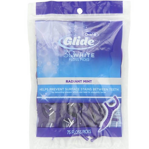 Oral-B Glide 3d White Floss Picks Radiant Mint $2.8