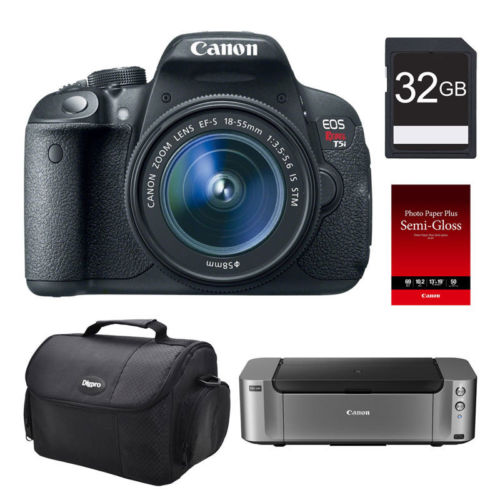 Canon EOS 70D DSLR Camera Body Printer and Paper Bundle $400 Mail in Rebate, only $1,050.00 and $350 mail-in rebate
