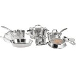 T-fal C798SC64 Ultimate Stainless Steel Copper-Bottom Multi-Layer Base 12-Piece Cookware Set, Silver $74.99  FREE Shipping