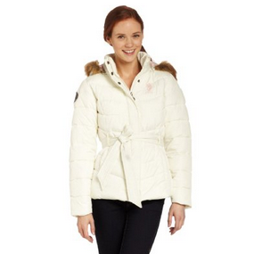 U.S. Polo Assn. Women's Belted Puffer Jacket with Removable Faux-Fur Hood $37.99(50%off) 