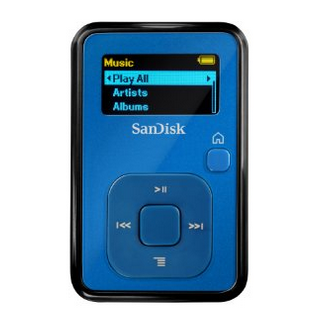 SanDisk Sansa Clip+ 4 GB MP3 Player (Blue) $34.99(30%off) 