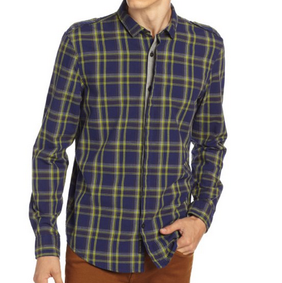 Calvin Klein Jeans Men's Astrograte Plaid Long Sleeve Woven Shirt $26.60(62%off)  