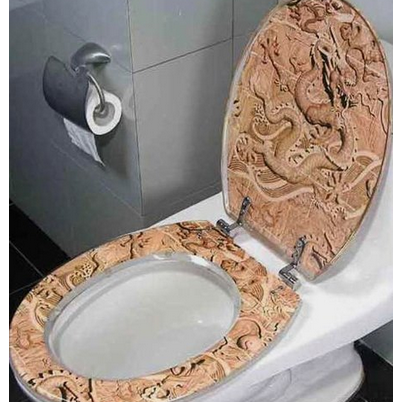 Asian Flying Dragon Bathroom Resin Hard Toilet Seat - Standard Size $39.99(33%off) + Free Shipping 