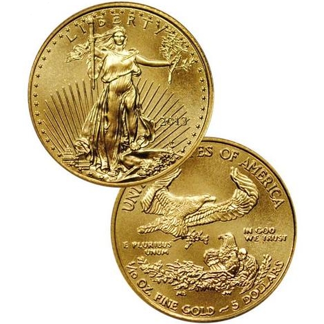 American Eagle 2013 $5 非流通1/10盎司纪念币$142.95 免运费