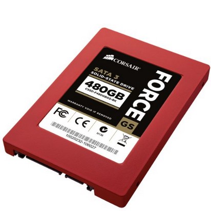Corsair Force Series GS Red 480GB (6Gb/s) SATA 3 SF2200 controller Toggle SSD (CSSD-F480GBGS-BK)  $324.99   