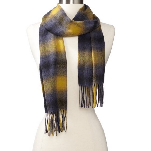 Amicale Women's 100% Cashmere Ombre Plaid Scarf, only $25.00