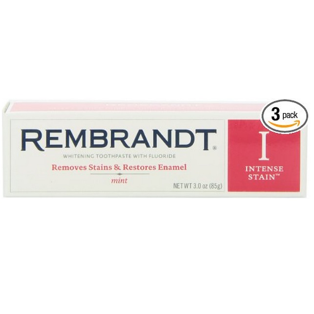 Rembrandt Toothpaste, Intense Stain, Mint Flavor, 3-Ounce Tube, only $22.33, free shipping