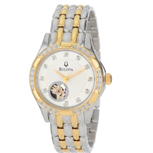 史低！Bulova 寶路華 98R173 鑽石自動上鏈 機械腕錶，原價$650.00，現僅售$319.00，免運費