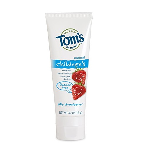 美國Tom』s of Maine無氟草莓味兒童牙膏，每支4.2oz，共三支，原價$15.19，現點擊coupon后僅售$7.42，免運費