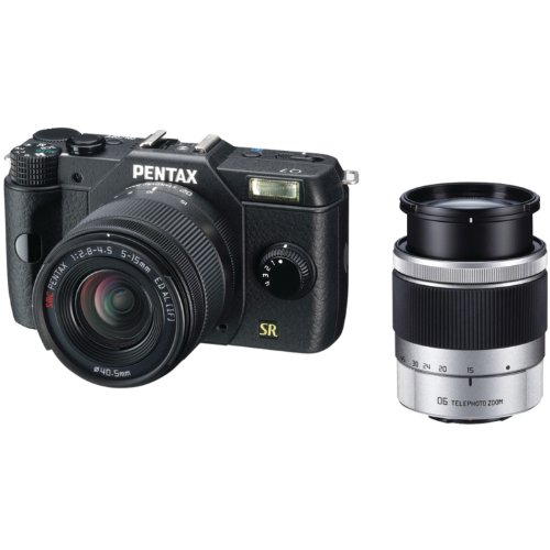 Pentax Q7 12.4MP Compact System Camera with 02 Standard Zoom 5-15mm f2.8-4.5 and 06 Telephoto Zoom 15-45mm f2.8 Lenses  $493.36  