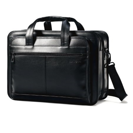 Samsonite Leather Expandable Business Case, only $81.28, free shipping