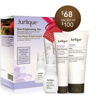 Jurlique茱莉蔻焕肤亮白护理产品三件套(价值$100)，现仅售$54.86 ，免运费
