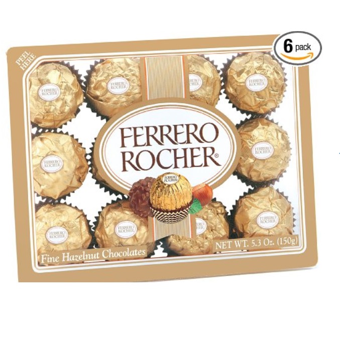 速抢！Ferrero Rocher 费列罗巧克力，每包12粒，6包，共72粒，现仅售$13.99
