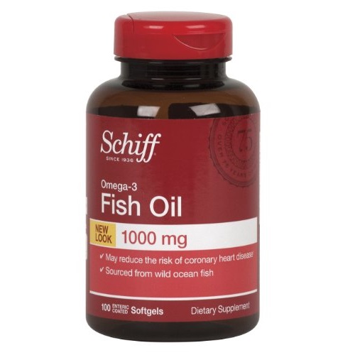 Schiff Omega-3鱼油胶囊 1000mg, 100粒，原价$14.94，现点击coupon后仅售$5.77