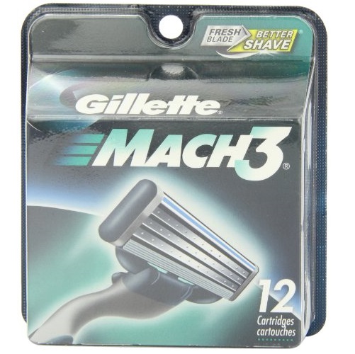Gillette Mach3吉列风速3剃须刀刀头，12个，原价$29.63，现仅$18.84，免运费