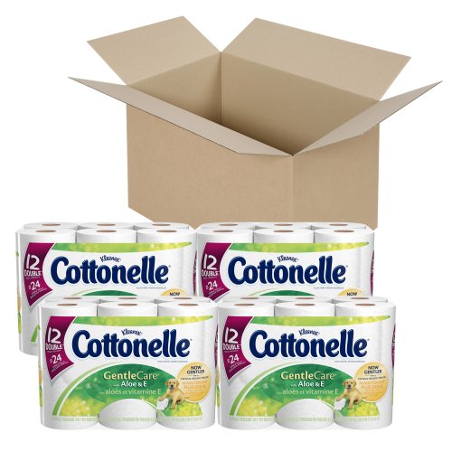 Cottonelle Gentle Care舒適大卷雙層衛生紙，48卷，帶蘆薈素和維生素E，原價$49.26，現僅售$24.49，免郵費