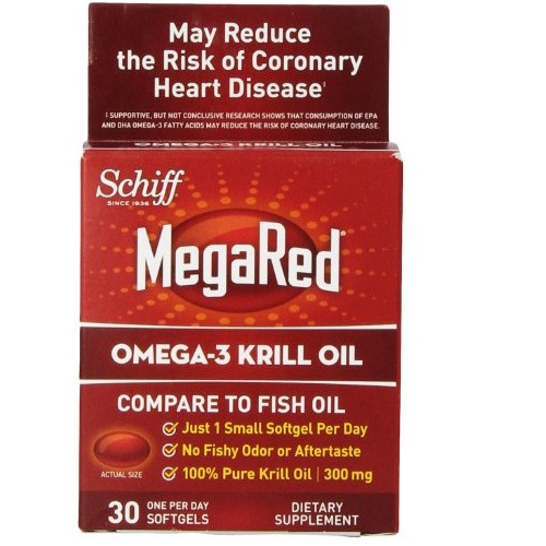 MegaRed Omega 3 Krill Oil-100% Pure Antarctic Krill Oil-Optimal Combination of Omega 3 Fatty Acids-300mg/Softgel, 1 Month Supply, 30 Softgels , only $5.02, free shipping