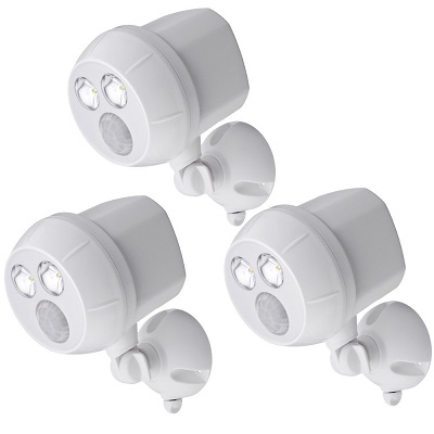 Mr. Beams MB383 Weatherproof Wireless Battery Powered LED Ultra Bright 300 Lumen Spotlight with Motion Sensor, White, 3-Pack, only $40.00  free shipping
