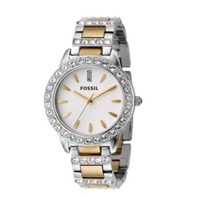 Fossil Fossil Ladies 3-Hand Stainless Steel Dual Toned Glitz Watch   $63.95 