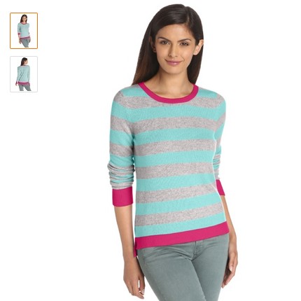 Christopher Fischer Women's 100% Cashmere Stripe Sweater $61.43