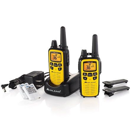 Midland LXT630VP3 36-Channel GMRS with 26-Mile Range NOAA Weather Alert, Rechargeable Batteries Charger in High Visibility Yellow Case, only $39.99, free shipping