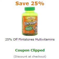 25% Off Flintstones Multivitamins 
