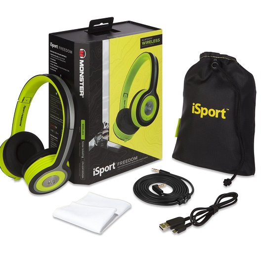 Monster Isport Freedom Wireless Bluetooth On-Ear Headphones (Green), only $144.14 free shipping