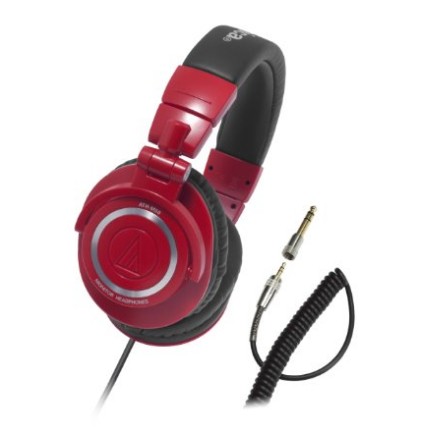Audio Technica铁三角 ATHM50RD 专业DJ头戴式耳机 红色 $101.57