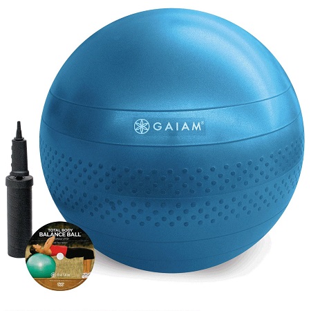 Gaiam Total Body Balance Ball Kit - Includes Anti-Burst Stability Exercise Yoga Ball, Air Pump, Workout Program, only $19.98
