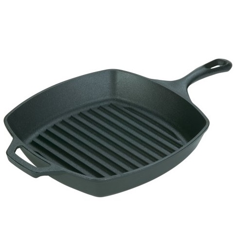 Lodge L8SGP3  10.5 Inch Square Cast Iron Grill Pan. Pre-Seasoned Grill Pan with Easy Grease Draining for Grilling Bacon, Steak, and Meats., Only $12.99, You Save $20.00(61%)