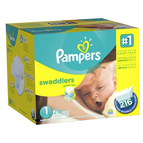 Pampers帮宝适Swaddlers纸尿裤，1号，216片，原价$54.80，现仅售$37.99，免运费
