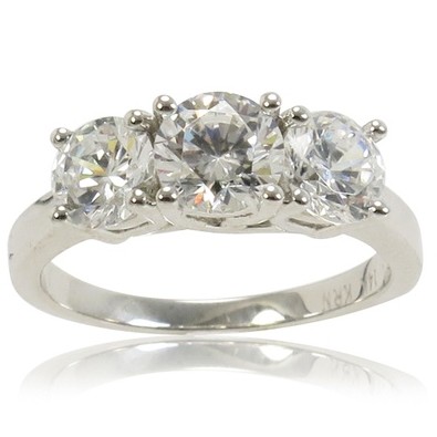 Groupon-only $1299.99 ($5999 value) 2 CTTW 3-Stone Certified Diamond Ring in 14-Karat White Gold