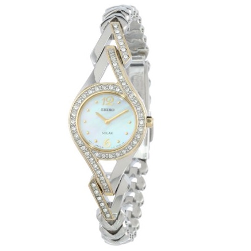 超贊！大降！速搶！Seiko 精工SUP174 女士 太陽能經典系列 珍珠母貝 手鐲式腕錶，原價$285.00 ，現僅售$92.49 ，免運費
