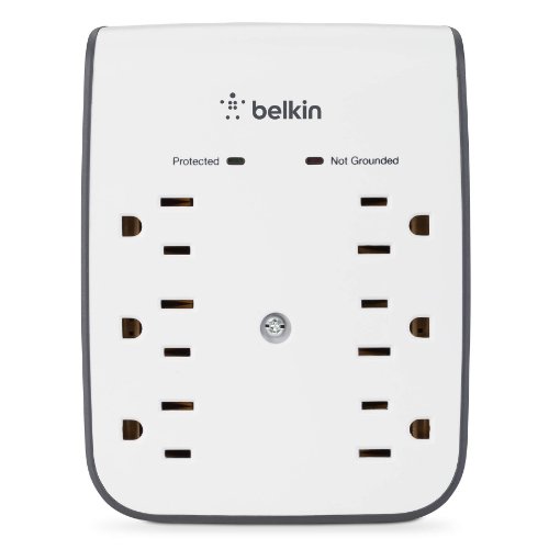 Belkin SurgePlus 6-Outlet Wall Mount Surge Protector with Dual USB Ports (2.1 AMP / 10 Watt), only $14.98