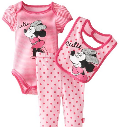 Disney Baby Baby-Girls Newborn Minnie Creeper Pant Bib Layette Pink $7.99(33%off) 