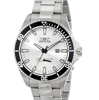 Invicta Men's 15183SYB Pro Diver Silver Dial Stainless Steel Watch with Impact Case $34.99