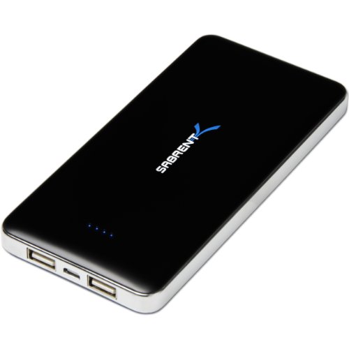 Sabrent 12000mAh High Capacity External Backup Battery Charger Power Bank Charger with Dual USB Port (PB-W120) $29.99